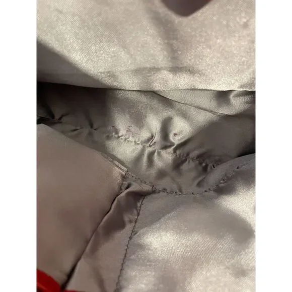 ~ Kenneth Cole NY leather bag shoulder purse brick red, double strap metal chain - Picture 8 of 16